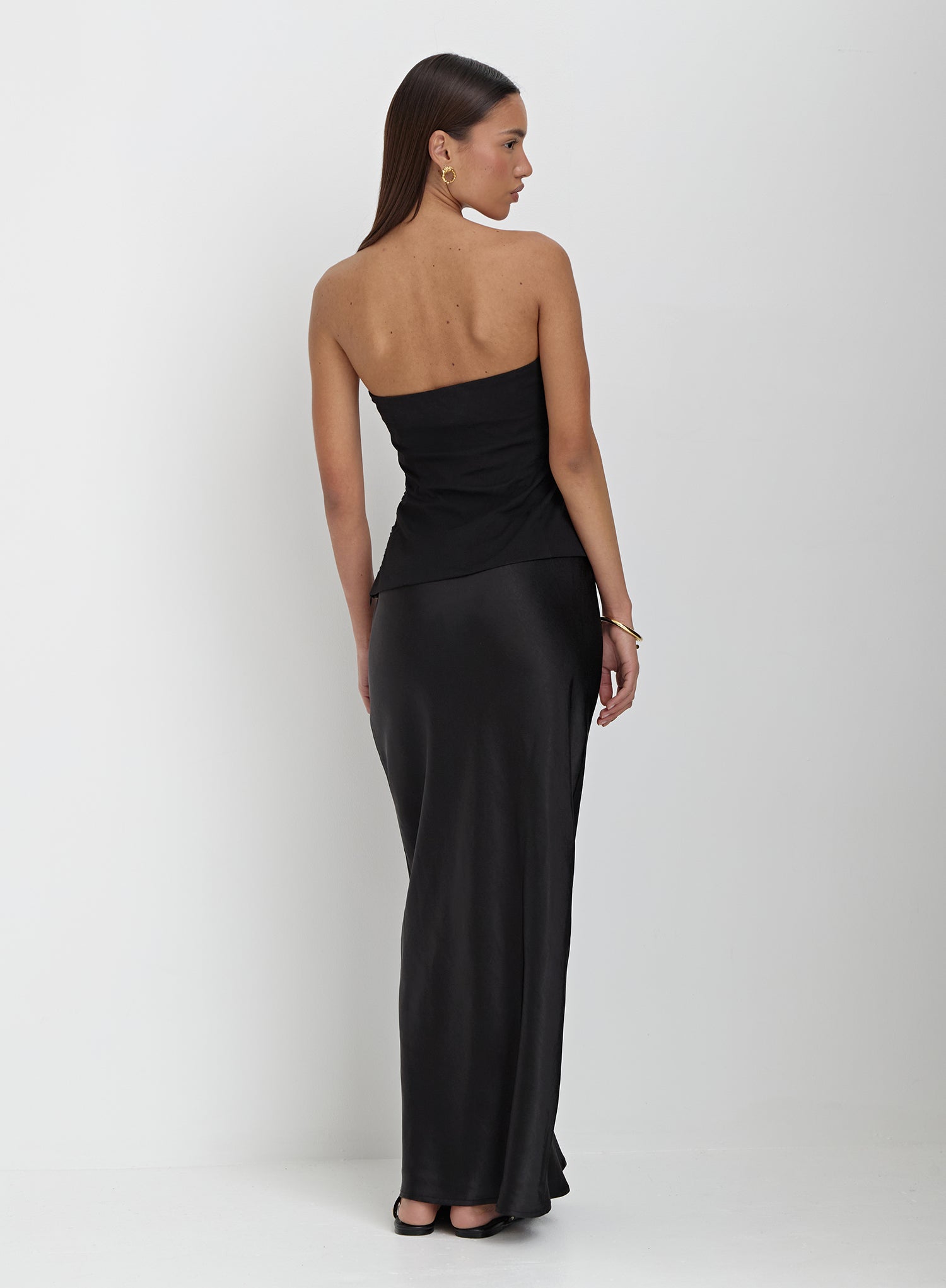 Black Bandeau Cut Out Detail Top